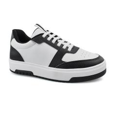 Tênis Godiva Solado Texturizado Microfuros Feminino Branco Preto-Feminino