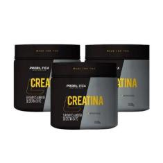 Kit com 3 x creatina pura pote 300 gr - creatine probiótica