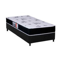 Cama Box Solteiro: Colchão Espuma Orthoflex D28 Nápoles + Base Crc Suede Black(88X188)