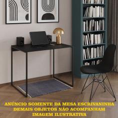 Escrivaninha Industrial Office Preta 90x53 Grécia Base Ferro Preto