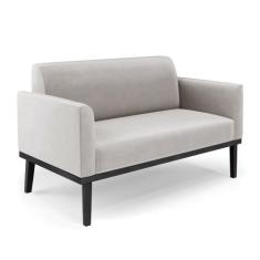 Sofá Namoradeira Base de Madeira Fixa Preto Marisa Veludo - DRossi, Ci