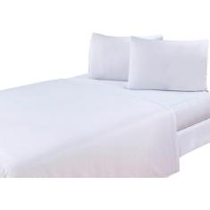 Jogo De Lençol Microfibra Casal Queen 3 Peças Branco