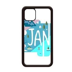 Ilustração da temporada do mês de janeiro para iPhone 12 Pro Max Capa para Apple Mini Mobile Case