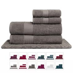Jogo De Toalhas Grossa Gigante 5 Peças Luxo - Nobre - Gris