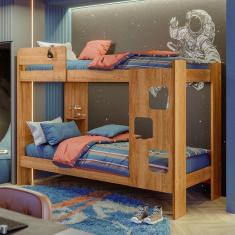 Beliche  Infantil/Juvenil 100% MDF com Prateleira July Amadeirado