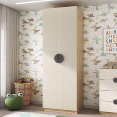 Guarda Roupa Infantil Modulado 2 Portas com Nichos e 2 Gavetas Joy Kids Cabecasa Madeiramadeira Cinza/Avena