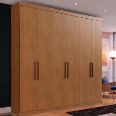 Guarda Roupa Casal 228x233 6 Portas 2 Gavetas Bélgica Edez Carvalho Vermontt