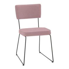 Cadeira Estofada Roma Daf Mobiliário Coral/Preto