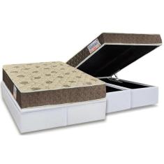 Cama Box Baú King: Colchão Espuma Orthoflex D33 / EP Matera + Base CRC Courano White(193x203)