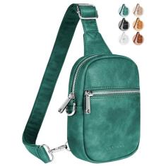 Vantamo Bolsas transversais para mulheres: Bolsa tiracolo de couro vegano com bloqueio de RFID com clipe antifurto