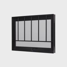 Janela de Aluminio Maxim-Ar 60x80cm com Grade e Vidro Boreal Ultra Ramassol