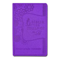 Livro - Bíblia da Mulher de Fé, NVI, Couro Soft, Roxo: Estudo - Oração - Comunhão