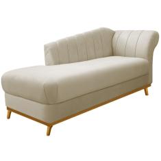 Diva Recamier Vanessa 185Cm Lado Esquerdo Linho Cor Bege
