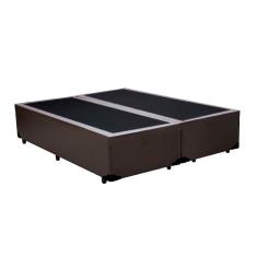 Base Box Queen Bipartido Homequeen Sintético Marrom 40x158x198