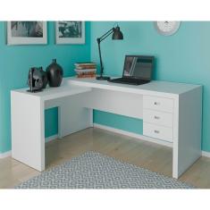 Mesa De Escritório Me4106 C/ 3 Gavetas Branco - Tecno Mobili