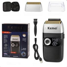 Shaver Portátil Kemei Km 2026 Recarregável Design Slim - FAZA