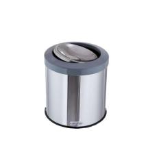 Lixeira Inox Com Tampa Basculante 10 Litros Flip Top Cores - CCM, Cinz