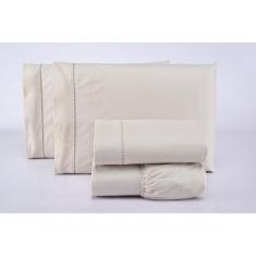 Jogo Lençol De Solteiro 3 Peças 100% Algodão 400 Fios Bege