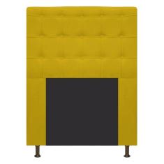 Cabeceira Estofada Dama 90 Cm Solteiro Suede Amarelo