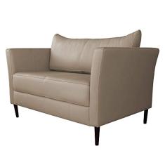 Sofá 2 Lugares Decorativo Sala de Estar 120cm Pés Palito Lubbock Couro Bege - Gran Belo