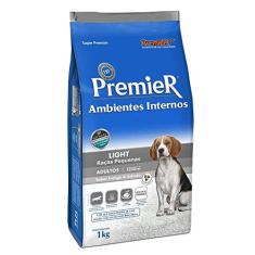 Premier Pet Ração Premier Ambientes Internos Light Para Cães Adultos Sabor Frango E Salmão 1Kg Para Todas Médio Adulto