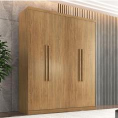 Guarda Roupa Solteiro 4 Portas 3 Gavetas MDF Amsterdã Rufato Imbuia