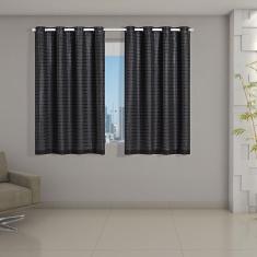Cortina Blackout Pata Com Voil Xadrez 2,80 M X 1,60 M Preto