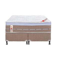 Cama Box + Colchão Castor Com Massageador King Niponpedic One Face Tecnopedic 193x203x59cm
