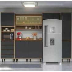 Cozinha Compacta 5 Peças 7 Portas 4 Gavetas Confort Cinamomo/grafite