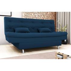 Sofá Cama Salomé Veludo Azul E433 - Matrix