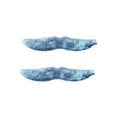 Bigode Falso Cinza De Pelúcia Fantasia - Kit 2 Unidades