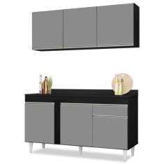 Armário Aéreo Argélia e Balcão Gabinete Para Pia com Tampo 150cm Dakot