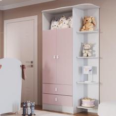 Guarda-Roupa de Bebê 2 Portas 2 Gavetas com Cantoneira Baby - Móveis P