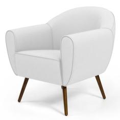 Poltrona Decorativa Nina material sintético C-12 com Pés Palito Castan