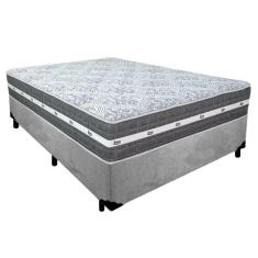 Cama Box Casal Suede + Colchão Anjos Black Graphite Molas Ensacadas 13