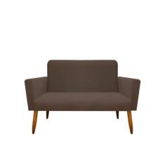 Namoradeira Decorativa Malibu 2 Lugares Suede Marrom Escuro - Maitê Mo
