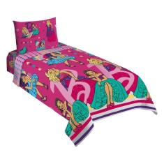 Jogo de Cama Infantil Lepper Barbie Solteiro 3 Peças Microfibra Rosa