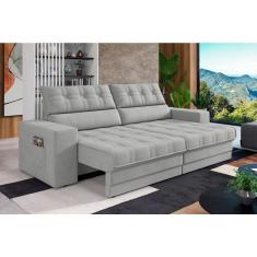 Sofá Oscar Plus 2,30m Retrátil/Reclinável Suede Areia - Xflex