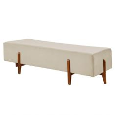 Recamier Zurik Luxo Madeira Maciça Castellar Móbile Veludo Bege Claro