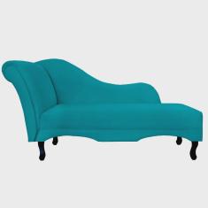 Recamier Namoradeira Divã Lado Direito Olivia Suede Azul Turqueza - ds Estofados