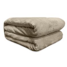 Cobertor Solteiro Flannel Liso Bege - Andreza - Andreza Enxovais, Solt