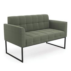 Sofá Namoradeira 2 Lugares Industrial Preto Elisa Bouclê D03 - D'rossi Cor Menta