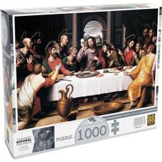 Quebra  Cabeça  Santa Ceia  com 1000 peças - Grow