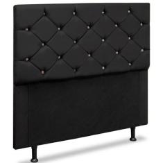 Cabeceira Casal Alemanha 140 cm Suede Preto - D A Decor