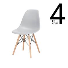 Conjunto 4 Cadeiras Eames dsw - Cinza