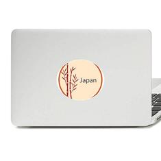 Adesivo de notebook com emblema de vinil com estampa de bambu vermelho da cultura japonesa