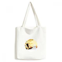 Bolsa de lona com estampa de flores geométricas Golden Sakura bolsa de compras casual