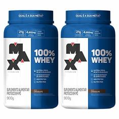 Kit 2X 100% Whey - 900g Chocolate - Max Titanium