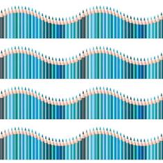 Faixa de Parede Infantil Lapis de Cor Onda Azul 5mx10cm