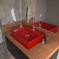 Cuba para Banheiro RT49W Retangular Compace Vermelho